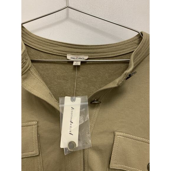 New Pilcro Striped Shirt Sleeve Knit Babydoll Shacket Size Small - Picture 2 of 4